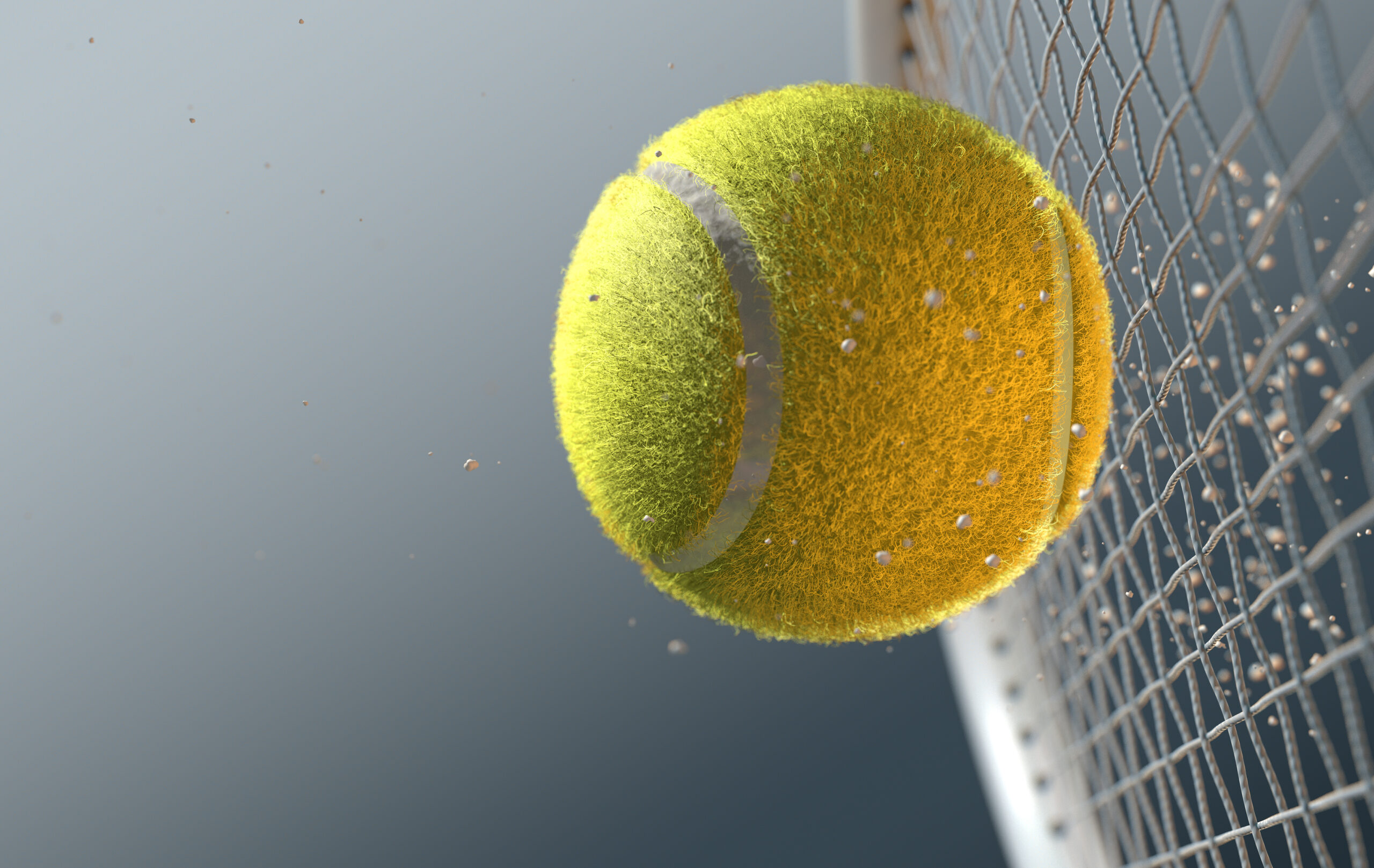 Une photo d'une balle de tennis.
